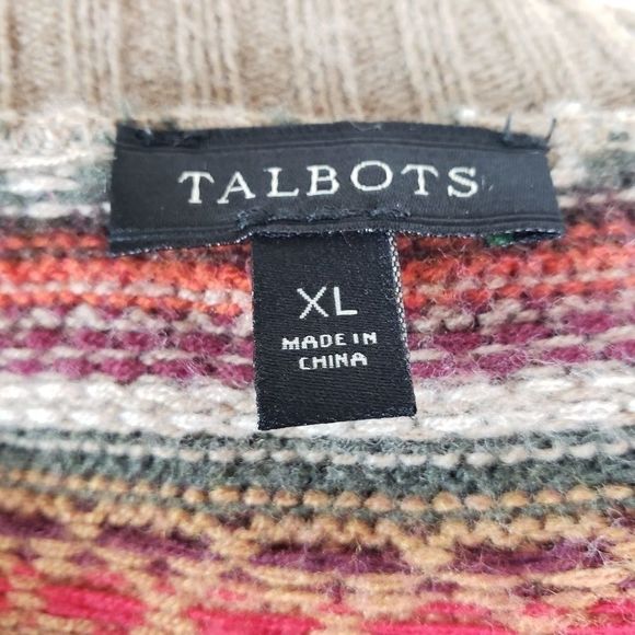 Talbots Aztek Design Button Down Sweater wool XL - Picture 6 of 6